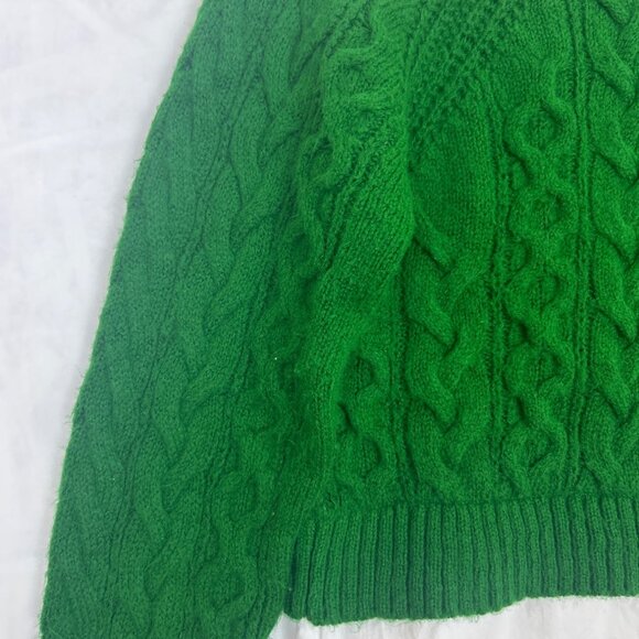 Maeve Green Cable Knit Sweater - Picture 6 of 11